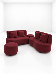 Sofá Minimalista Tulip Marrón para Decoración de Salas Pequeñas, Estudio o Área de Juegos, Modelo Único sin Brazos con Tela Personalizada - Product Image 1