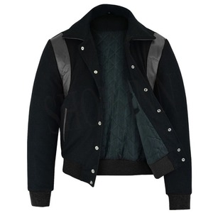 2025 OEM Premium Crocheted Canvas Shell Wool Hooded <b>Waterproof</b> Windproof Reversible Varsity <b>Jacket</b> Unisex Customizable Colors - Product Image 2