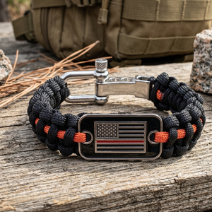 Bracelet tactique en paracorde de nylon, équipement de survie, kit d'urgence, porte-clés à manille métallique, équipement de camping, randonnée, escalade en plein air - Product Image 2