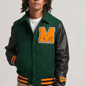 Outdoor Custom Stand Collar Waterproof Varsity Letterman <b>Jackets</b> Men Embroidery Baseball & College Letterman <b>Jacket</b> - Product Image 1