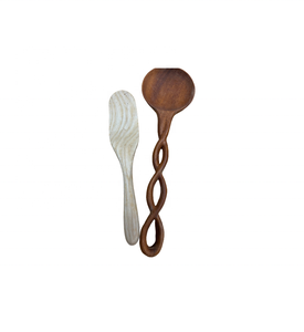 Cuillères d'ustensiles en bois faites à la main/Cuillère en bois sculptée à la main 17cm de longueur pour couverts dîner maison Restaurant fête vaisselle - Product Image 3