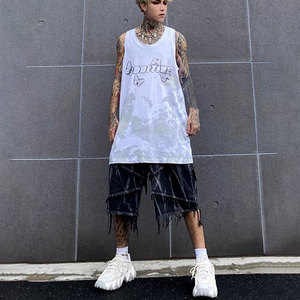 Pantalones Cortos de Mezclilla Casuales de Color Sólido 100% Algodón Premium con Logotipo Personalizado para Hombre, Transpirables, Ecológicos, para Gimnasio, Correr, Verano, Estilo Urbano Holgado - Product Image 6