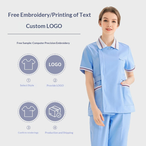 Women's Medical Scrub Set Short Sleeve <b>Nursing</b> Uniform Healthcare Workwear Doctor Clinic Hospital Dental Beauty Salon Clothing - Product Image 5