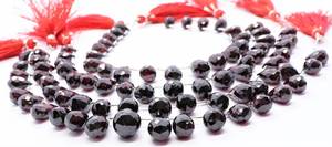 AAA Natural Mozambique Garnet Faceted Tear Drop Beads 7x11 to 9x15 MM Size Elegant <b>Red</b> Gemstone Side Drilled Drop Beads 8 Inch - Product Image 2