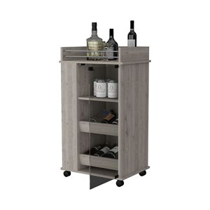 Lusk drink Set servizio ruote Bar carrello con 2-portabottiglie e porta in vetro - Product Image 5