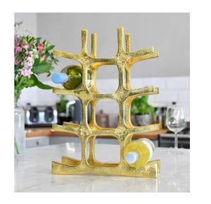 Producto de alta demanda: Estante para vinos decorativo de aluminio sólido dorado, redondo, para decoración de mesa y cocina, para el hogar. - Product Image 5