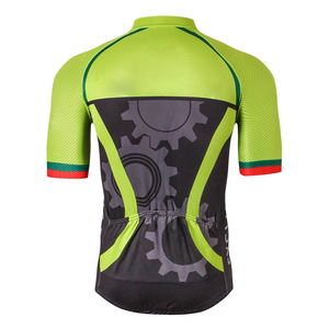 Maillot de cyclisme personnalisé de haute qualité, couleur unie, respirant, antibactérien, séchage rapide, manches courtes, 100% polyester, faible MOQ - Product Image 2