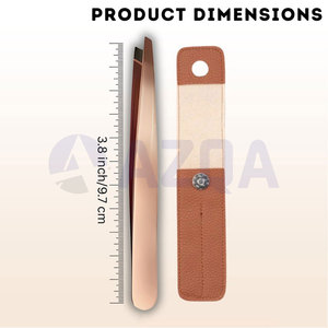Pinzas de Precisión de Acero Inoxidable con Punta Inclinada en Oro Rosa y Titanio para Dar Forma a las Cejas y Eliminar el Vello Facial (Venta al Por Mayor) - Product Image 2