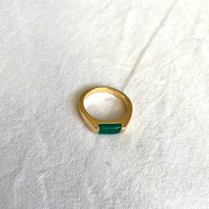 Bague empilable classique en onyx vert naturel, argent sterling plaqué or, pour fêtes et festivals, bijoux faits à la main, fournisseur en gros - Product Image 2