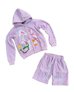 Ensemble de vêtements d'extérieur de sport de luxe personnalisé pour hommes 100% coton sweat à capuche en éponge française short de jogging survêtement imprimé bouffant vêtements d'extérieur pour hommes - Product Image 4