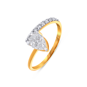 Bague solitaire en or jaune 18 carats, coupe poire classique, aspect diamant, bague de fiançailles, plaqué or jaune, bague de promesse de mariage - Product Image 1