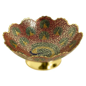 Frutero de latón de alta calidad con trabajo de Minakari pintado a mano, frutero decorativo a precio de fábrica directo al por mayor. - Product Image 2