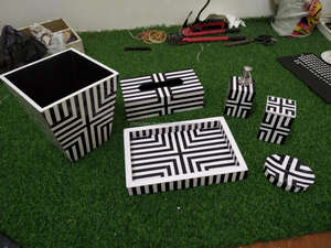 Nouvelle collection 6 pièces de distributeur de savon de salle de bain de l'Inde avec incrustation d'os - Product Image 5