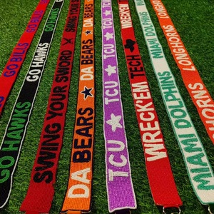 Star Shiloh Saints Beaded Embroidery Purse <b>Strap</b> Seed Bead Crossbody <b>Bags</b> Handle <b>Replacement</b> Belt Game Day Sports Handmade - Product Image 2