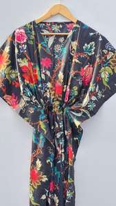 ชุดคลุมชายหาดผ้าฝ้ายลายดอกไม้สไตล์โบฮีเมียน ไซส์พลัส ชุดเดรสยาว - Product Image 4