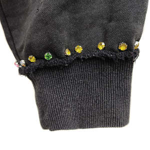 Sweat à capuche homme rétro délavé multicolore avec strass, 100 % coton, coupe personnalisée OEM, fermeture éclair et strass, effet délavé à l'acide pour l'hiver - Product Image 4