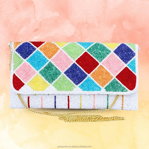 Bolso de mano de moda hecho a mano con cuentas de girasol, bordado floral, personalizado, para noche, boda, fiesta, portátil, con forro de seda, para verano - Product Image 4