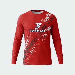 T-shirt pour homme à prix de gros, séchage rapide, respirant, coupe classique, service OEM, manches longues, logo personnalisé, qualité supérieure - Product Image 1