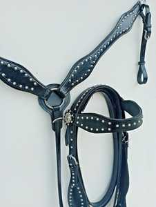 Juego de tachuelas de caballo para desfile ecuestre de lujo y coraza occidental marrón de calidad de lujo para montar - Product Image 4