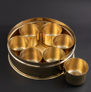 100% Pure Brass Spice <b>Box</b> Royal Design Kitchen Accessories Spice <b>Box</b> Custom Made Brass Spice <b>Box</b> - Product Image 4