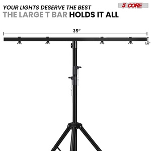 Support de lumière DJ robuste, lot de 2, trépied réglable de 39 à 100 pouces, barre en T, peut supporter 4 éclairages de scène - Product Image 4