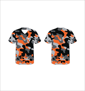 Maillot de baseball personnalisé pour homme, imprimé camouflage, col en V, manches courtes, polyester sublimé anti-humidité - Product Image 4