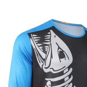 Camiseta de Pesca Personalizada con Diseño de Esqueleto de Pez, Protección UV, Impermeable, UPF 50, Jersey de Pesca de Poliéster Sublimado, MOQ Bajo - Product Image 3