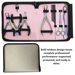 Custom Hair Extension Installation & Removal Kit Microbeads <b>Crimping</b> Plier Hair Tail Comb Hair Parting Finger Barber Scissor - Product Image 6