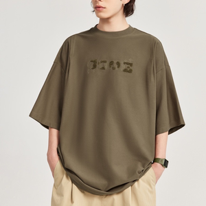 เสื้อยืดผู้ชายแบรนด์ใหม่ล่าสุด ผ้าฝ้ายออร์แกนิค 100% พิมพ์ลายดิจิทัล ลายเรียบ ระบายอากาศได้ดี ทรงโอเวอร์ไซส์ - Product Image 4