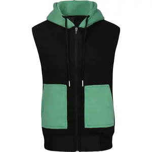 Hot Sale Womens Gilet Outdoor Streetwear Fashion Multicolor Zip up Vest Cotton Fleece Hooded Gilets