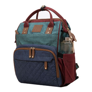 Canvas Diaper <b>Backpack</b> <b>Large</b> Insulated Baby Care Travel Organizer with Multiple Compartments and Bottle Storage - Product Image 1