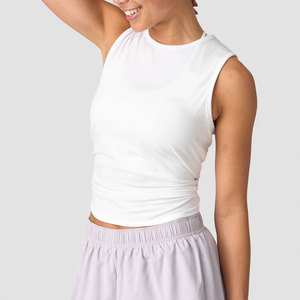 Nueva Camiseta Deportiva para Mujer, Diseño de Espalda Descubierta, Ajuste al Cuerpo, Alta Elasticidad, Poliéster y Spandex, Transpirable, Personalizable - Product Image 1