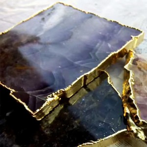 Handmade 4 Inches Gemstone Amethyst Crystal <b>Agate</b> Golden Plated Healing <b>Coasters</b> Slices Home Decoration Feng Shui Style - Product Image 3