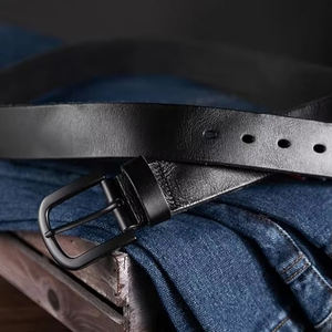 Cinturones de Cuero Vacuno Personalizados para Hombre y Mujer, Elegantes, Cómodos, Transpirables, de Primera Calidad, con Hebilla Plateada Informal - Product Image 6