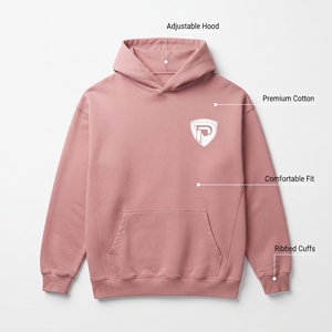 Sweat-shirt rose à capuche pour homme, coupe oversize, manches raglan, couleur unie, décontracté, en polaire, pour l'automne - Product Image 5