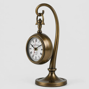 Antique Brass Hanging <b>Desk</b> <b>Clock</b> Vintage Roman Numeral Tabletop Timepiece Classic Decorative <b>Clock</b> for Home & Office - Product Image 1