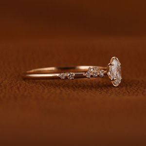 Anillo de compromiso de diamante cultivado en laboratorio de alta calidad, forma ovalada, oro rosa sólido de 14k, joyería de boda para mujer, gran venta. - Product Image 3