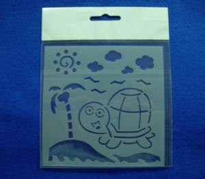 Pochoirs artistiques HC0122 |   Pochoir en plastique bleu en forme de poisson avec motif marin pour les arts et l'artisanat - Product Image 5