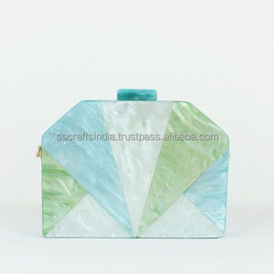 Sac à main d'embrayage en résine de qualité supérieure Sac à main rigide unique pour boîtes de nuit et événements de gala de fournisseur indien - Product Image 4