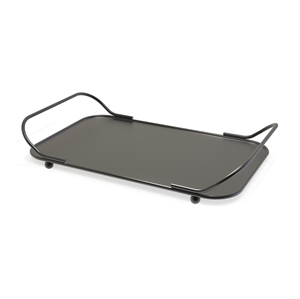 Plateau de service rectangulaire avec motif de houx et de pommes de pin, design classique en métal, plats et assiettes pour les fêtes - Product Image 2