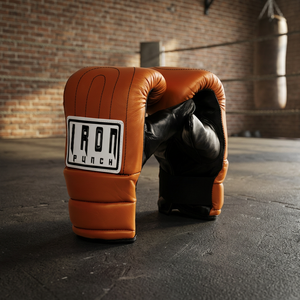 Gants de boxe IRON PUNCH Old School Heavy Bag - Cuir véritable et synthétique, fermeture auto-agrippante, emballage personnalisé pour hommes - Product Image 4