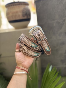 Gran oferta, cinturones de cuero hechos a mano a la moda, cinturones personalizados de alta calidad con estilo, cinturones de cuero ajustables Vintage bohemios - Product Image 4