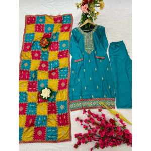 Hermoso conjunto Dupatta superior y elegante para mujer para fiestas - Product Image 3