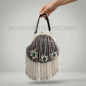 Beaded Pearl <b>Clutch</b> Bag With Tassels And Floral Embellishment Fashion Evening Handbag For Women Traditional <b>Clutch</b> party handbag - Product Image 1