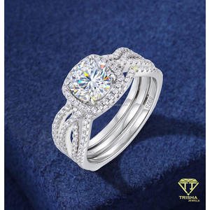 Luxury 925 Sterling Silver Yellow Gold Moissanite Engagement <b>Ring</b> Twisted <b>Split</b> Shank Bridal Wedding Jewelry - Product Image 4