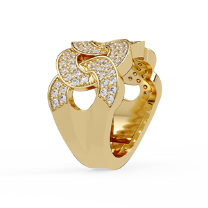 Iced Out Cuban Link Chain <b>Rings</b> 925 Sliver Round Lab Grown Diamond <b>Ring</b> For Men Women Hip Hop Band Wholesale Custom Fine Jewelry - Product Image 3