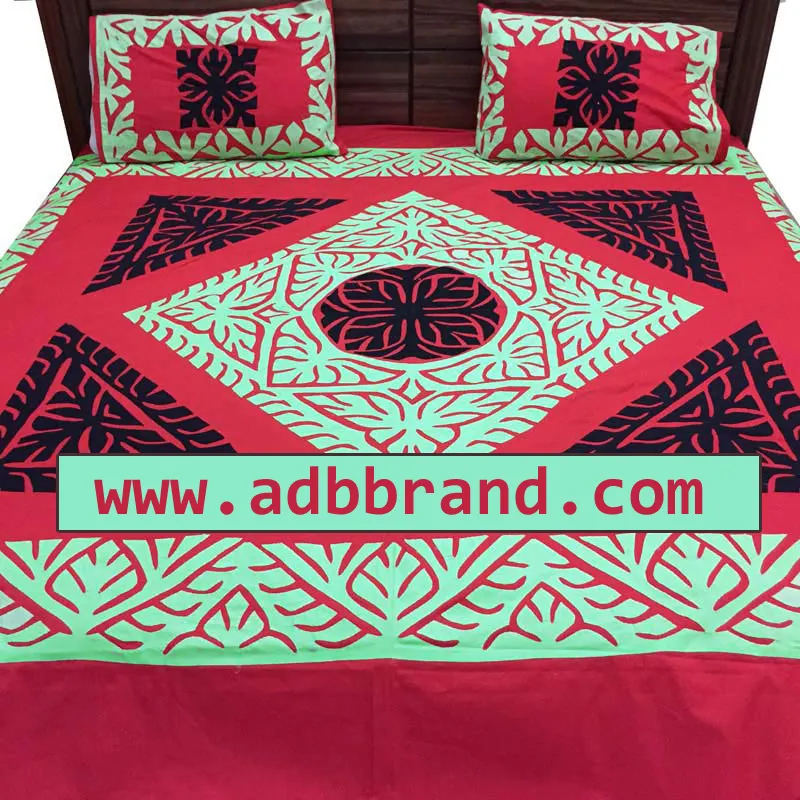 Sprei Applique buatan tangan dalam berbagai gaya desain kain dan warna