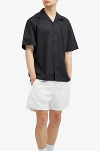 <b>Mens</b> White Cotton <b>Bermuda</b> <b>Shorts</b> Elastic Waist Casual Solid Color Oxford Fabric Breathable Woven Style Mid Rise - Product Image 4