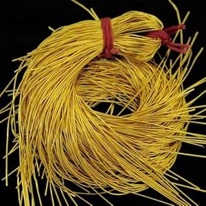 Bordure de paillettes vert clair lisse, broderie à la main, fil métallique fin français, ornement en fil doré, Dabka indien, purl, durable, 3,8 cm - Product Image 2