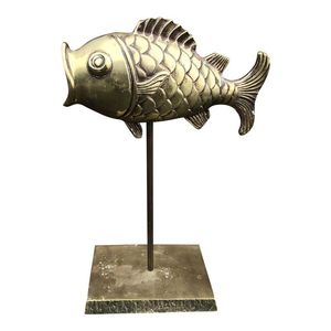 Sculpture de poisson en laiton haut de gamme, figurine décorative pour la maison, idéale pour la table centrale, le bureau et les étagères. - Product Image 1